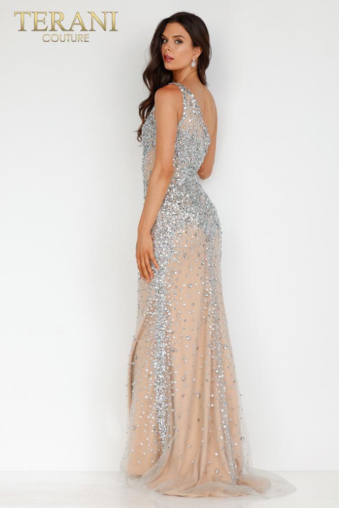 Terani Prom Dress 231P0019 - Silver Nude