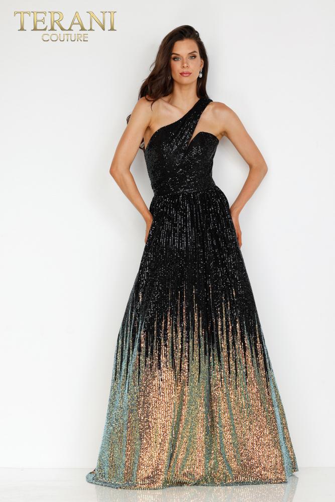 Terani Prom Dress 231P0024 - Black Rose Gold