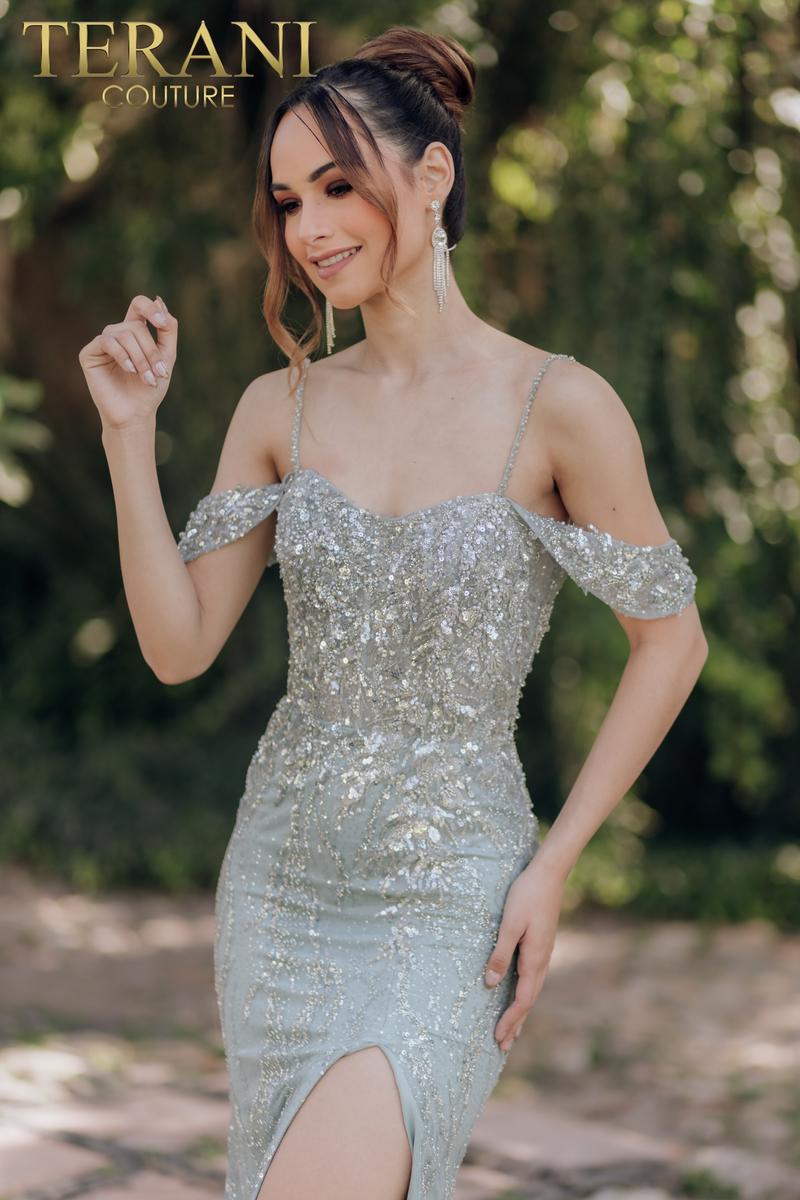 Terani Evenings Dress 232E1215 - Aqua