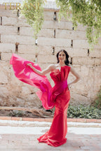 Terani Evenings Dress 232E1276 - Red Fuchsia