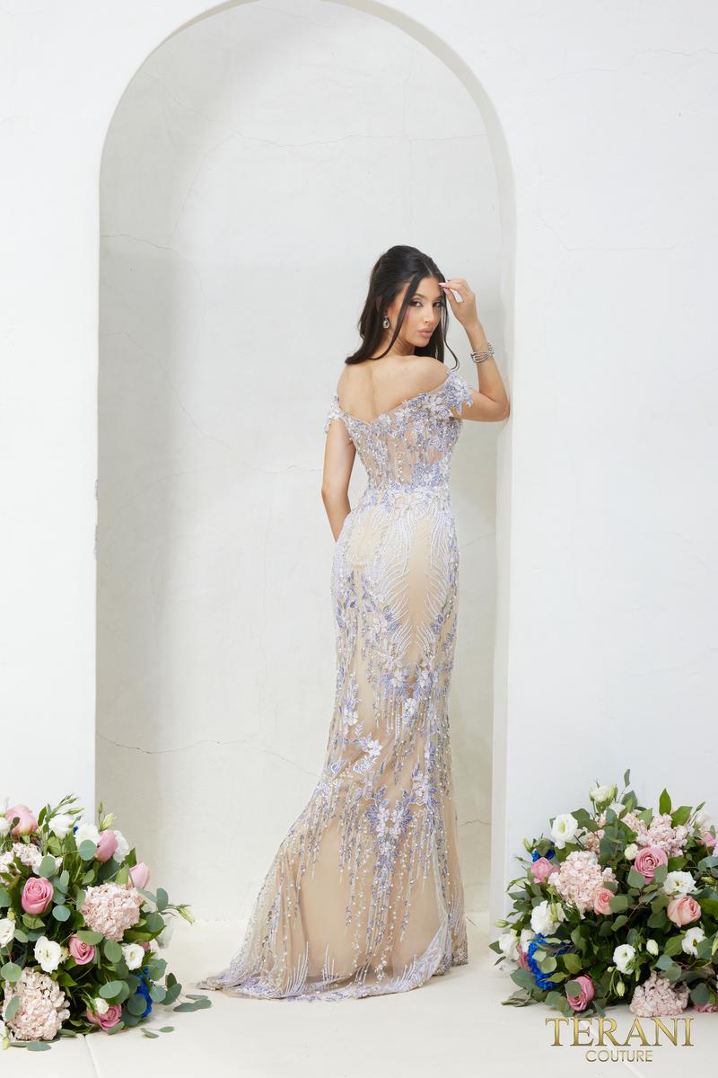 Terani Pageant Dress 232GL1493 - Cream Nude