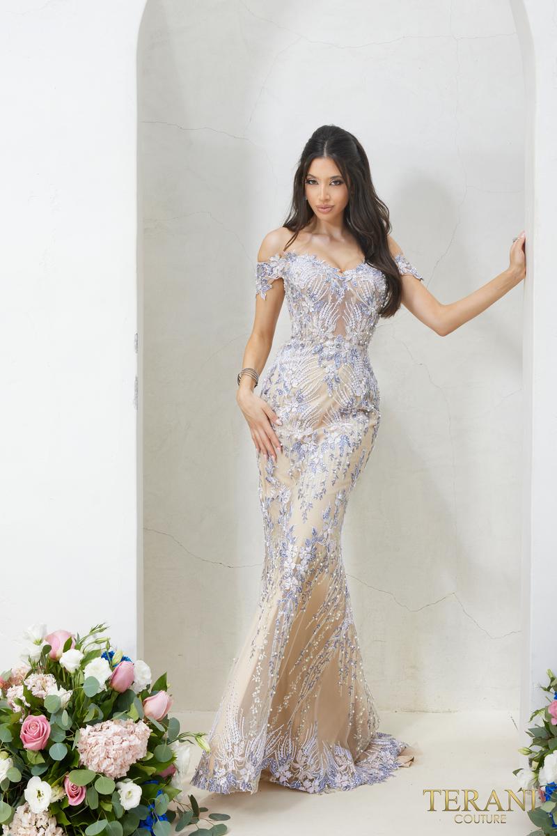 Terani Pageant Dress 232GL1493 - Cream Nude