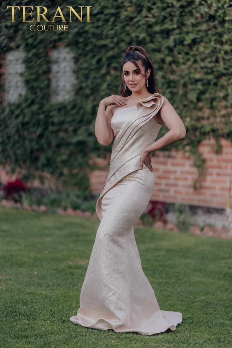 Terani Evenings Dress 232E1208 - Light Gold