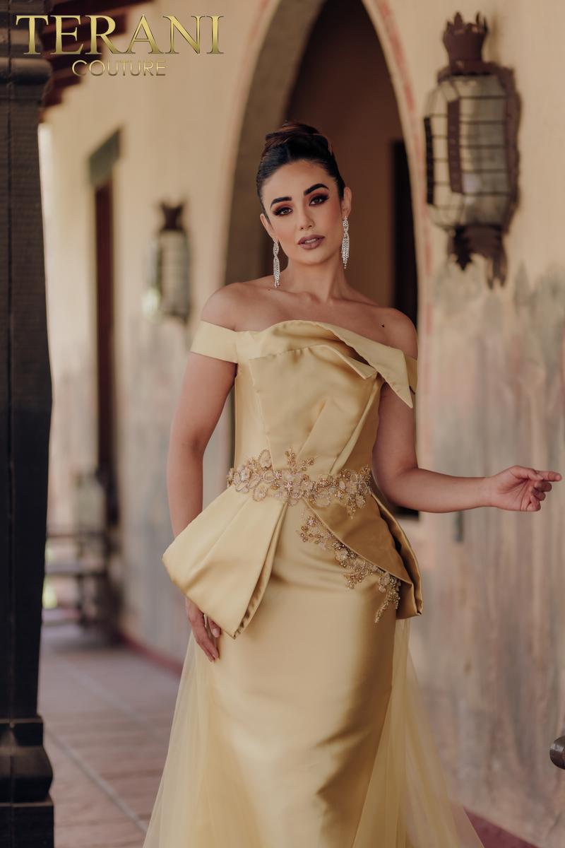 Terani Evenings Dress 232E1241 - Gold