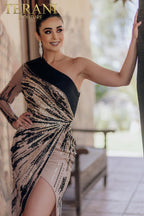 Terani Pageant Dress 232GL1410 - Black Nude