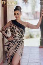 Terani Pageant Dress 232GL1410 - Black Nude