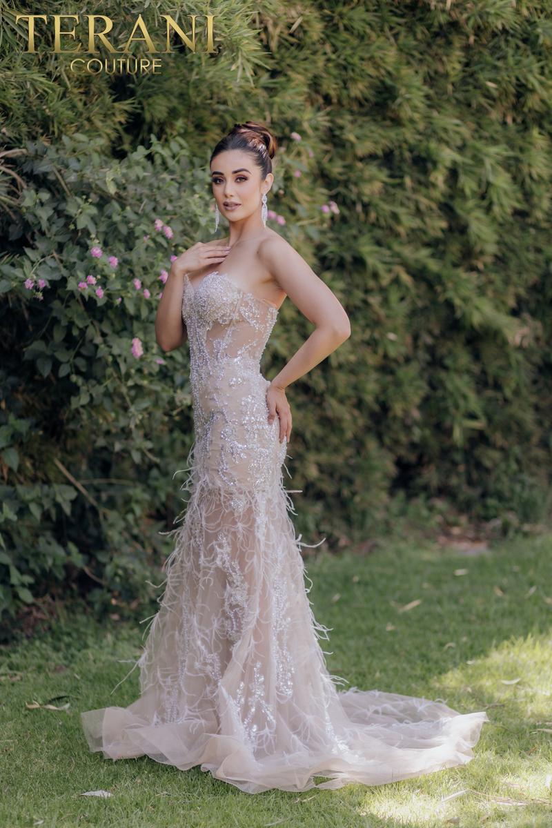 Terani Pageant Dress 232GL1444 - Ivory Nude