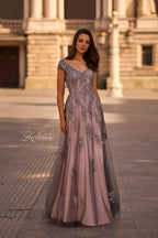 La Femme Mother of the Bride 23449 - Pink/Gray