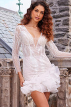 Jovani Short Evening Dress 23727 - Off White