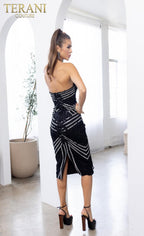 Terani Cocktail Dress 241C2301 - Black Silver