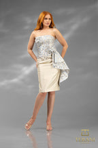 Terani Cocktail Dress 241C2302 - Gold Gray