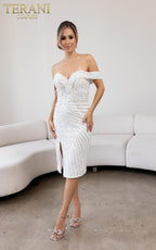 Terani Cocktail Dress 241C2309 - Ivory