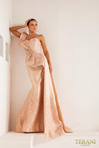 Terani Evenings Dress 241E2402 - Blush Gold