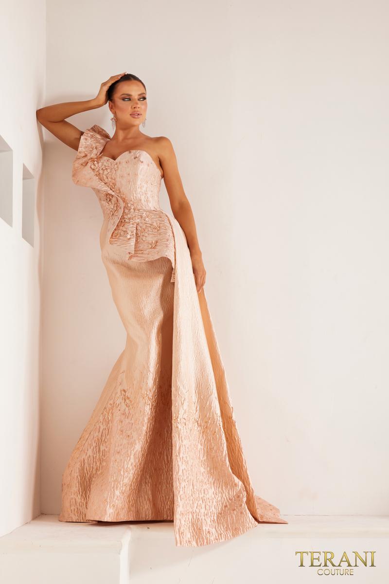 Terani Evenings Dress 241E2402 - Blush Gold