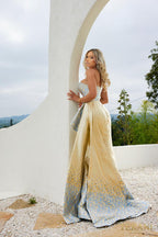 Terani Evenings Dress 241E2402 - Gold Gray