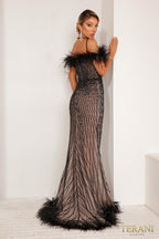 Terani Evenings Dress 241E2449 - Black Nude