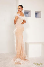 Terani Evenings Dress 241E2449 - Ivory Nude