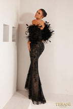 Terani Evenings Dress 241E2479 - Black Nude