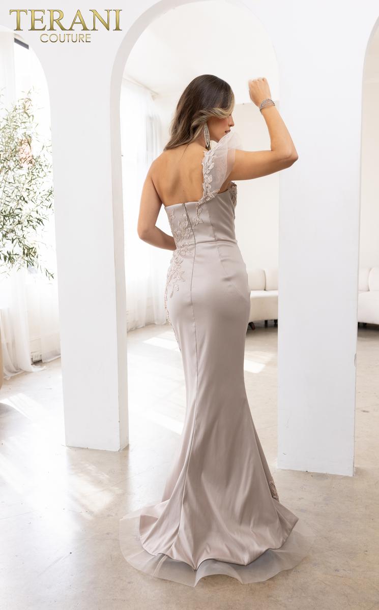 Terani Evenings Dress 241E2485 - Taupe