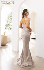 Terani Evenings Dress 241E2485 - Taupe