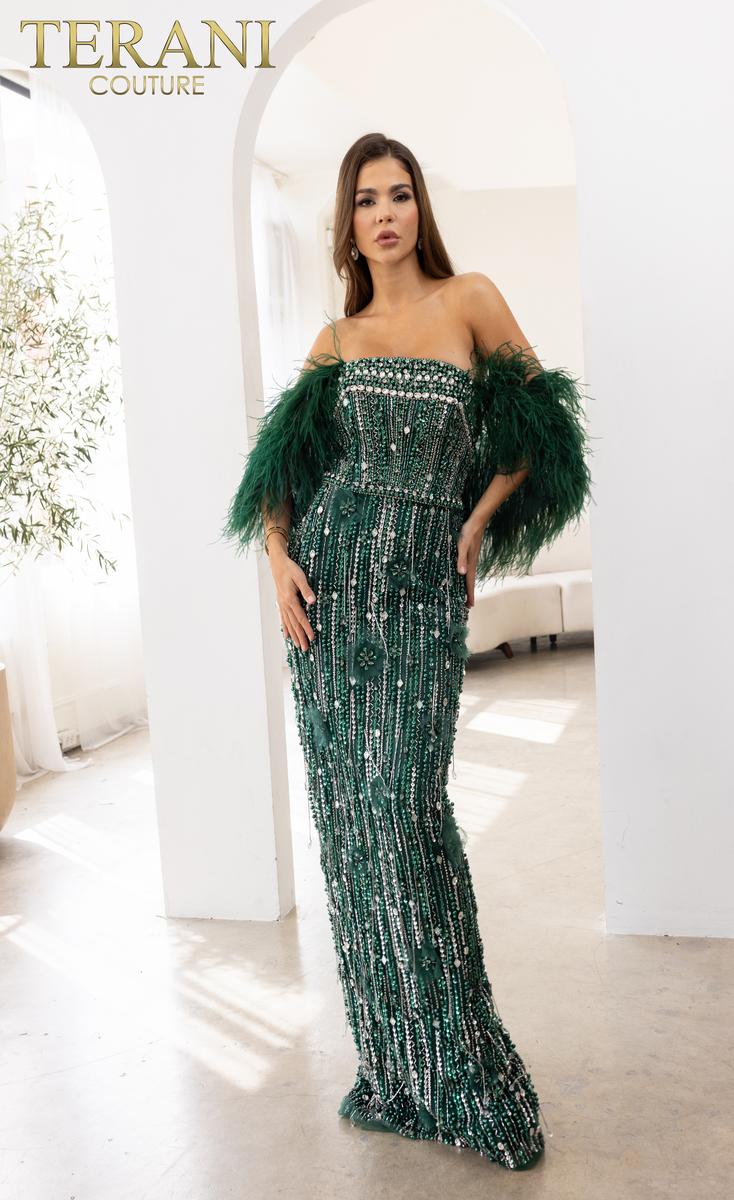 Terani Pageant Dress 241GL2603 - Hunter Green