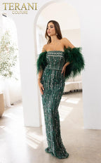 Terani Pageant Dress 241GL2603 - Hunter Green