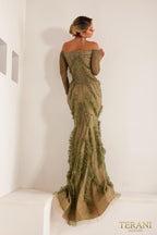 Terani Pageant Dress 241GL2628 - Olive Nude
