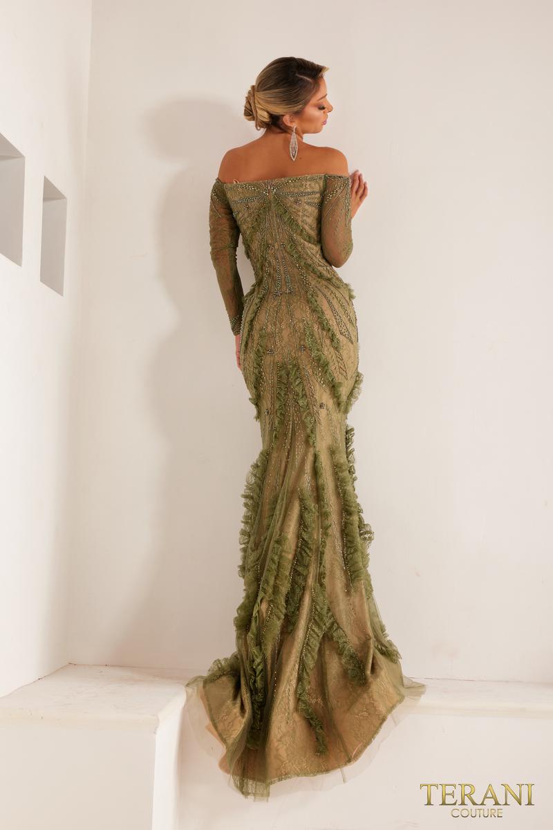 Terani Pageant Dress 241GL2628 - Olive Nude