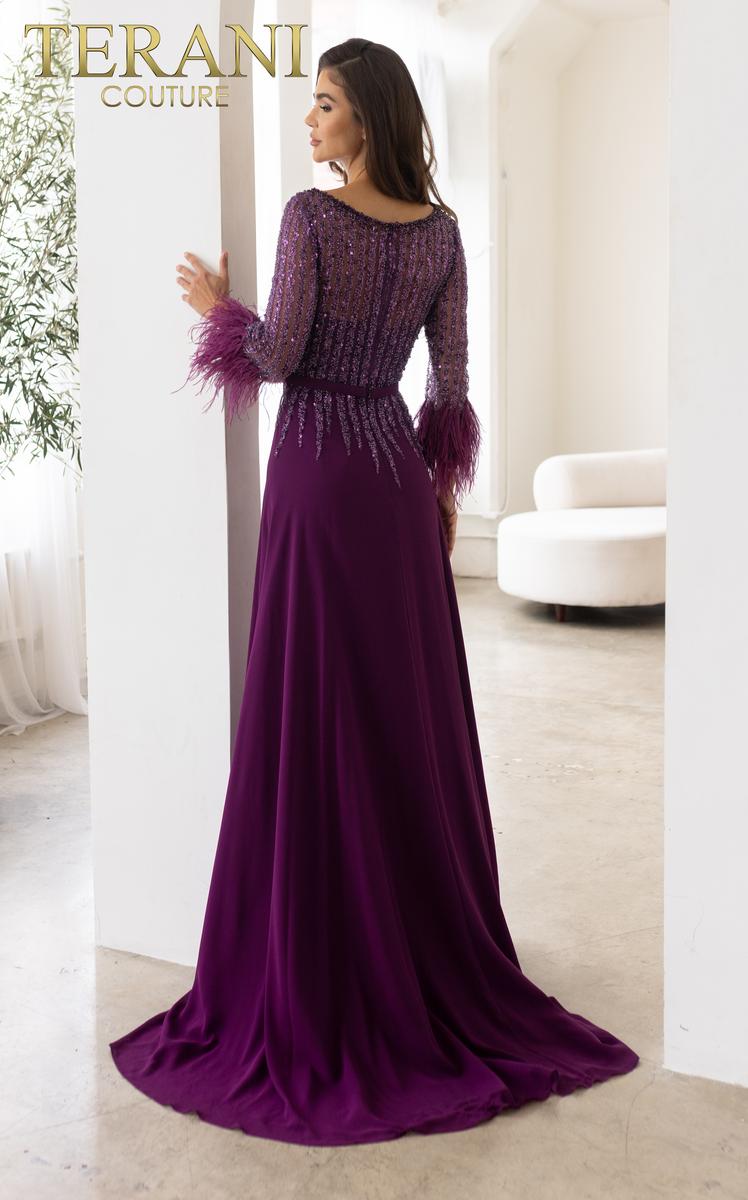 Terani Mother of the Bride Dress 241M2738 - Eggplant
