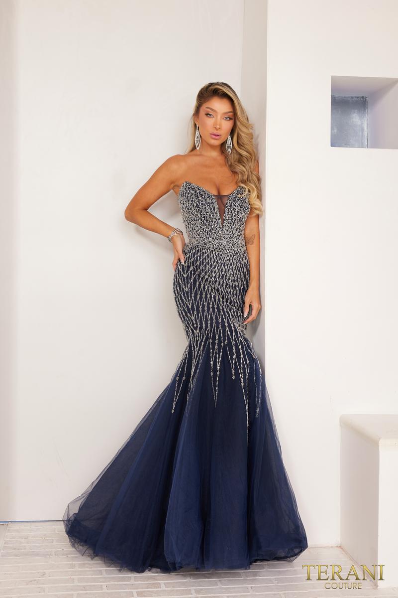 Terani Prom Dress 241P2132 - Navy