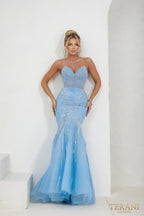 Terani Prom Dress 241P2171 - Denim