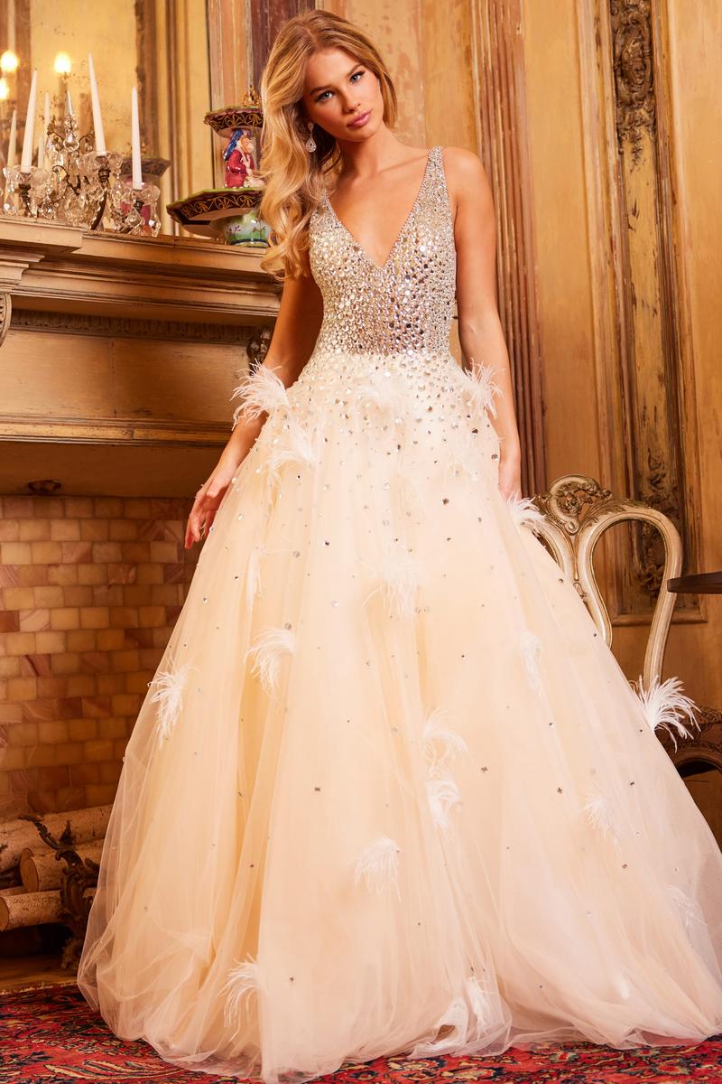 Jovani Signature Collection 24255 - Nude/Silver