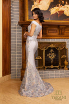 Terani Evenings Dress 242E3137 - Denim Blue