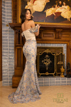 Terani Couture Evening 242E3143 - Slate Gold