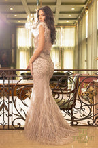 Terani Pageant Dress 242GL3235 - Blush Mocha