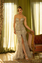 Terani Pageant Dress 242GL3236 - Blush Silver