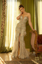 Terani Pageant Dress 242GL3236 - Blush Silver