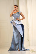 Terani Evenings Dress 242E3142 - Blue Denim
