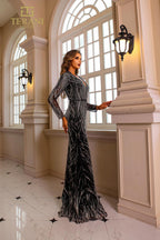 Terani Pageant Dress 251GL4311 - Black Silver