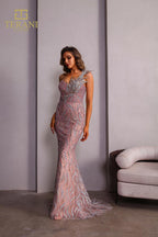 Terani Pageant Dress 251GL4315 - Rose Gold