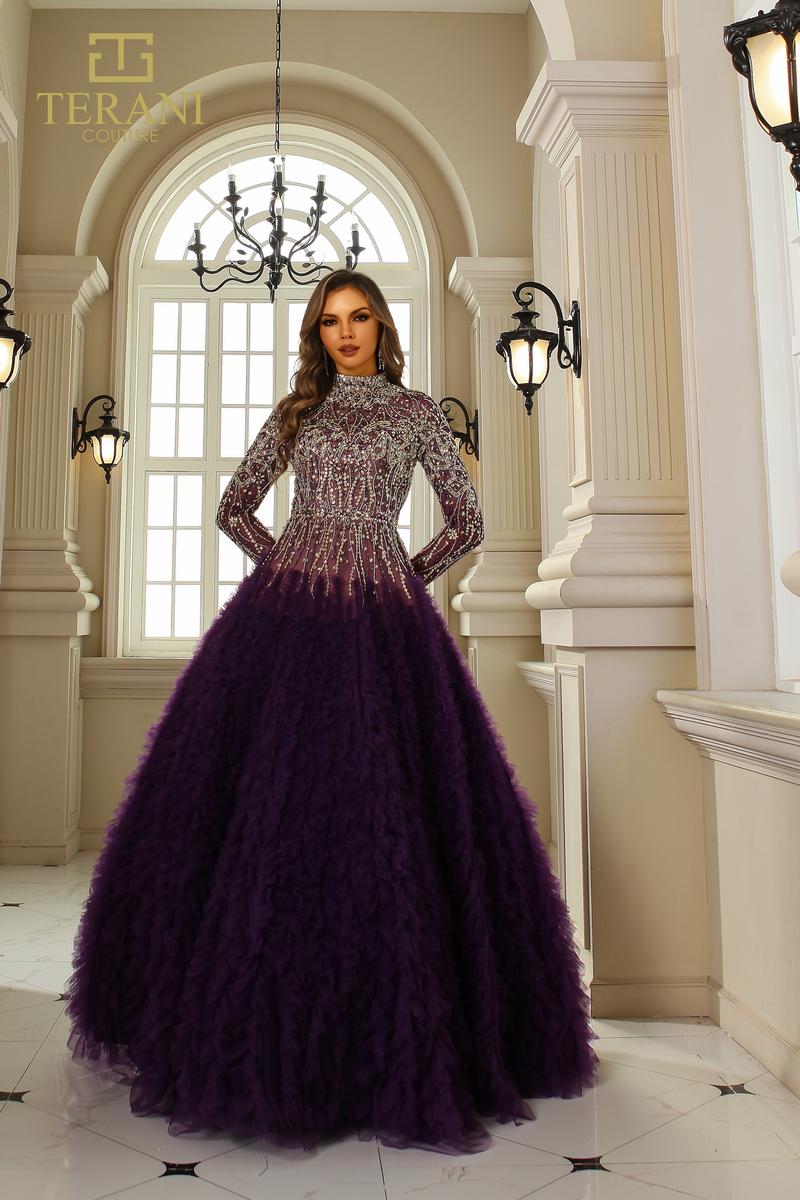 Terani Pageant Dress 251GL4318 - Amethyst Nude