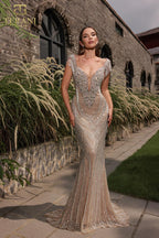 Terani Pageant Dress 251GL4345 - Silver Nude