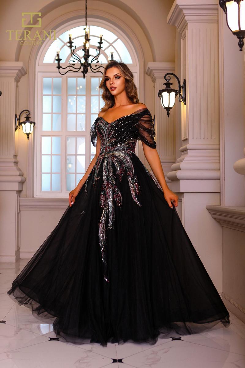 Terani Mother of the Bride Dress 251M4411 - Black Multi