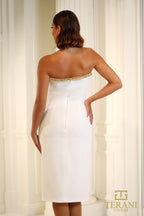 Terani Cocktail Dress 251C4165 - Ivory Gold