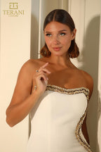 Terani Cocktail Dress 251C4165 - Ivory Gold