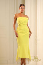 Terani Cocktail Dress 251C4173 - Lemon Ivory