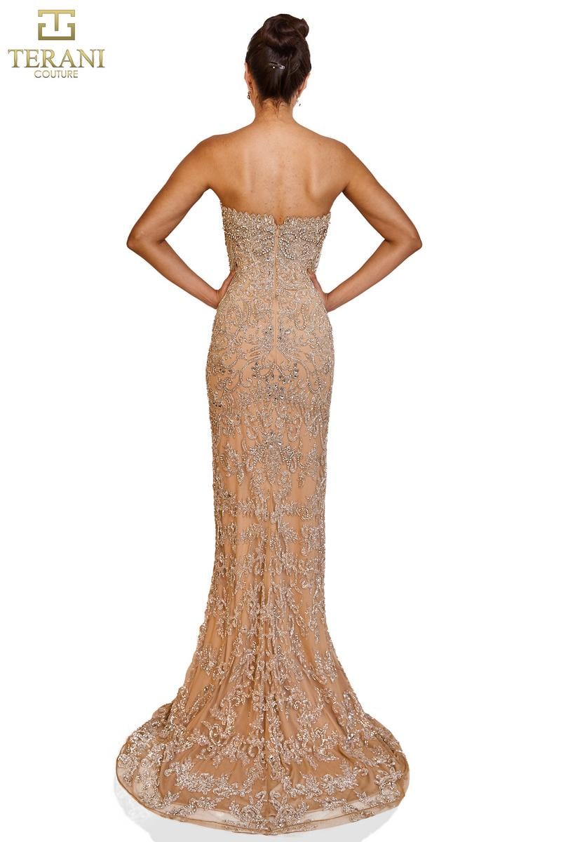 Terani Pageant Dress 251GL4346 - Silver Nude