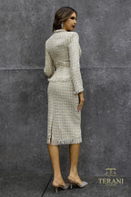 Terani Cocktail Dress 252C5020 - Cream