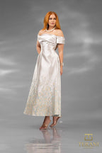 Terani Cocktail Dress 252C5508 - Silver Lt Green