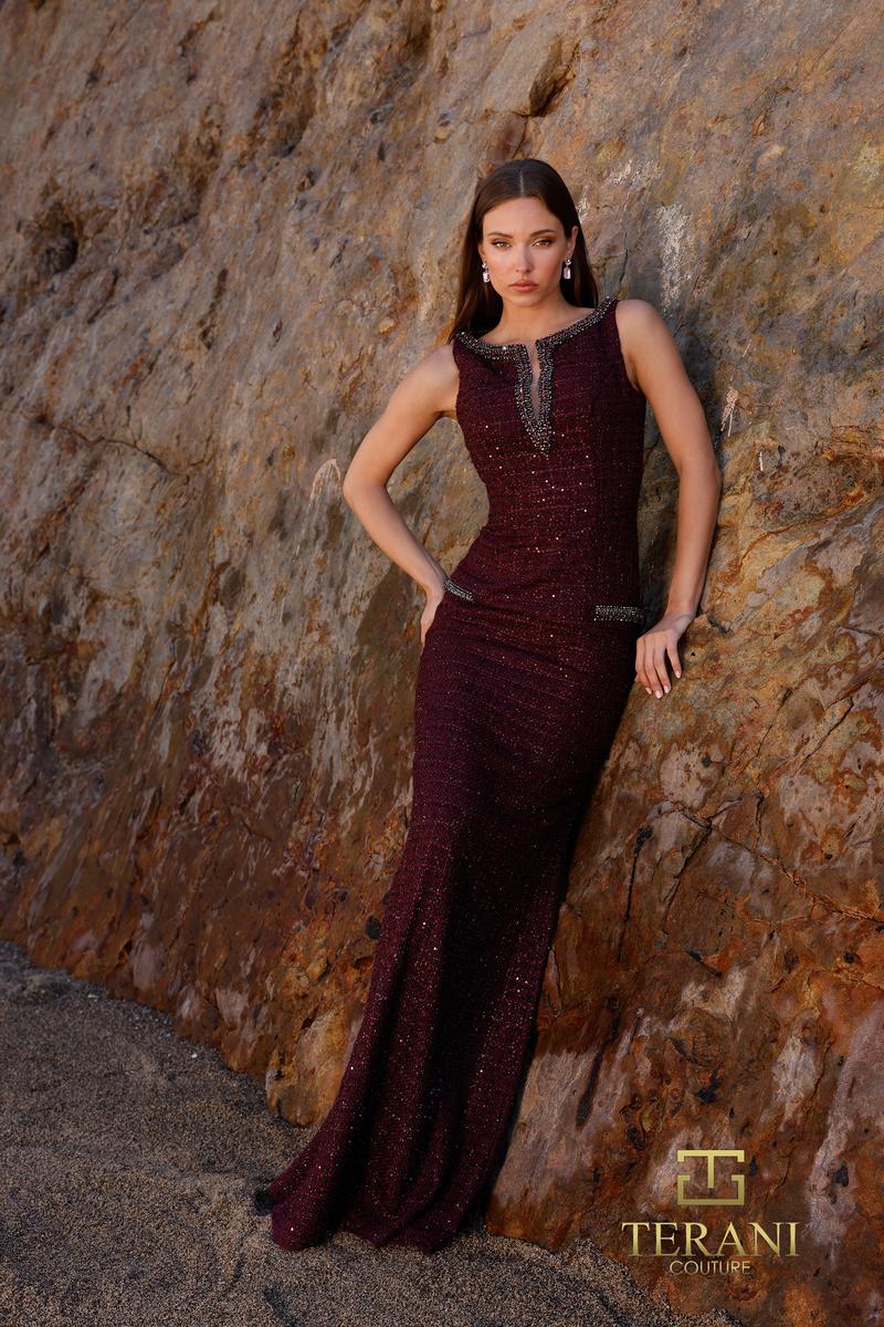 Terani Evenings Dress 252E5119 - Wine